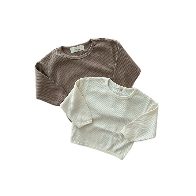 【Queue Mgnonne】waffle tops / ivory