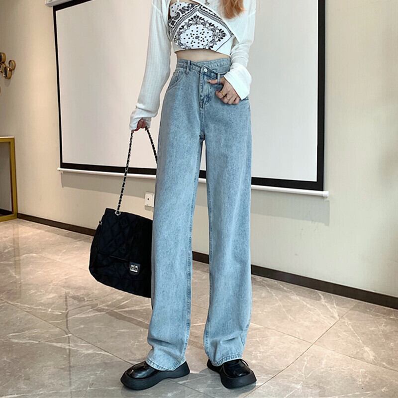 ジーンズ サマー薄手ハイウェストウェストワイドレッグパンツ 夏物 ワイドパンツ 1号婦人55078344344