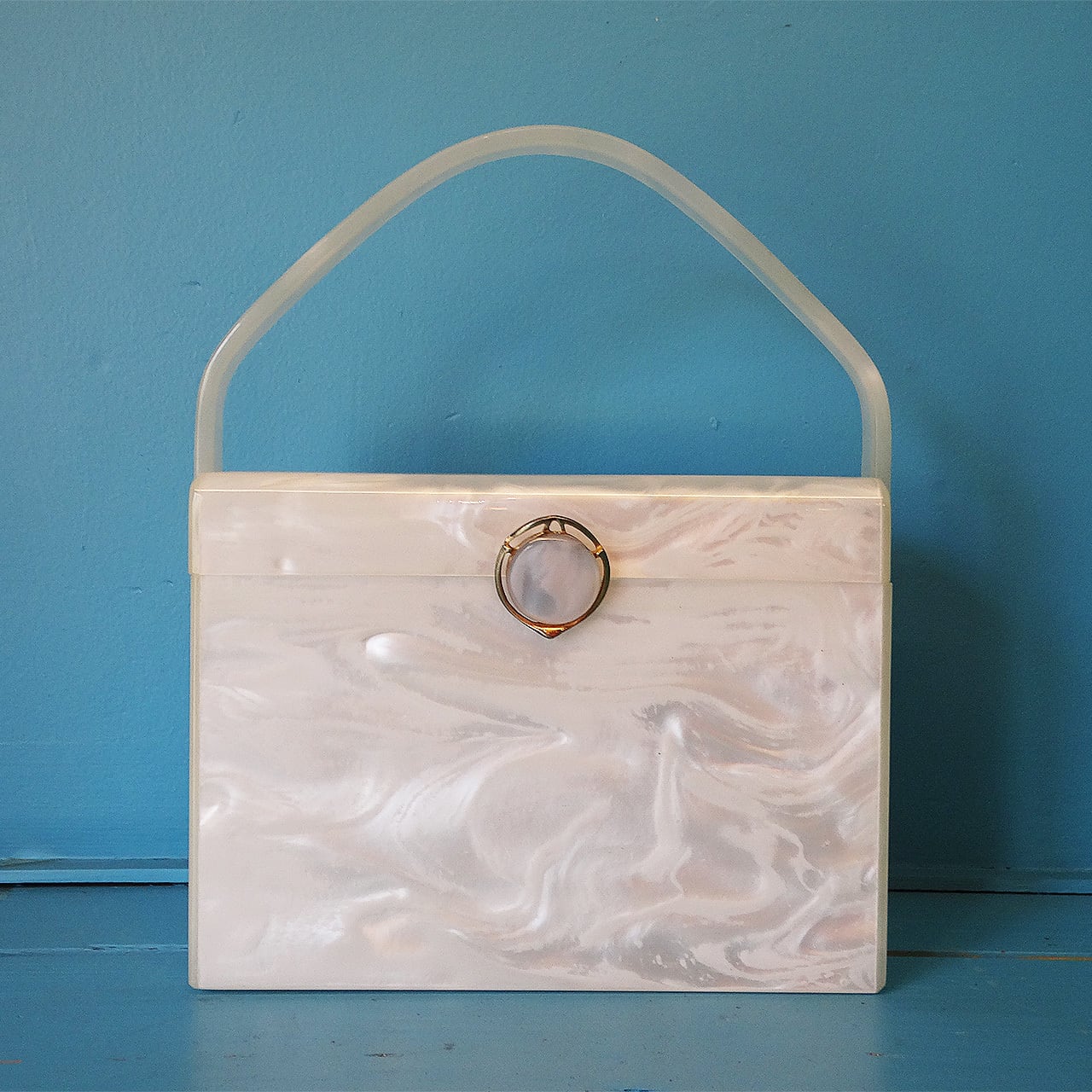 Stylecraft Miami」50s vintage lucite white marble box bag | PANIC
