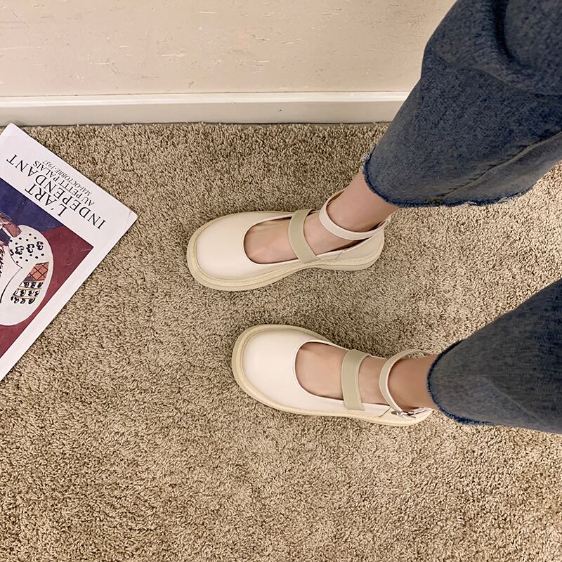 レザーオータムスタンダード 靴 シューズ レトロ 大人ガーリー スウィート キュート カジュアル 秋物 ラウンドトー 部族の婦人靴14218186722