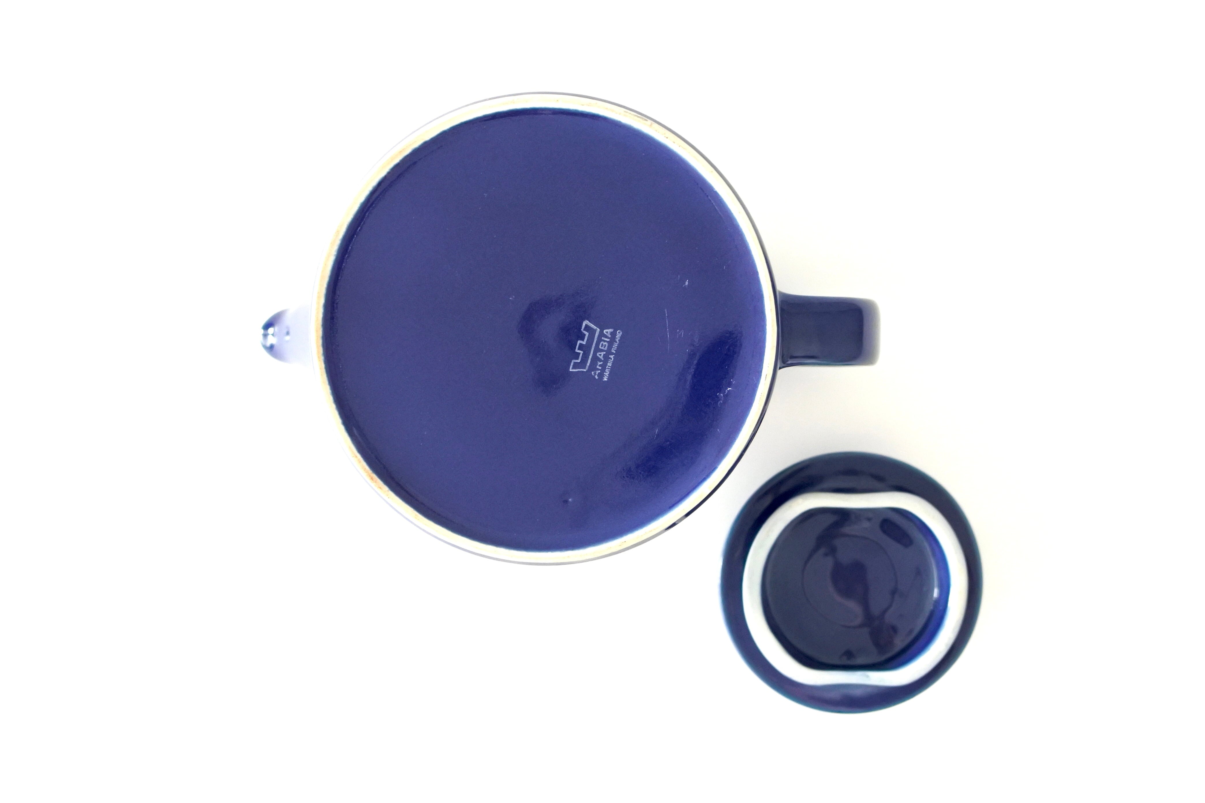 vintage ARABIA KILTA tea pot blue / ヴィンテージ アラビア キルタ