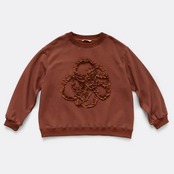 【2color】可愛いお花の立体装飾付き♪ラウンドネックスウェット P0092