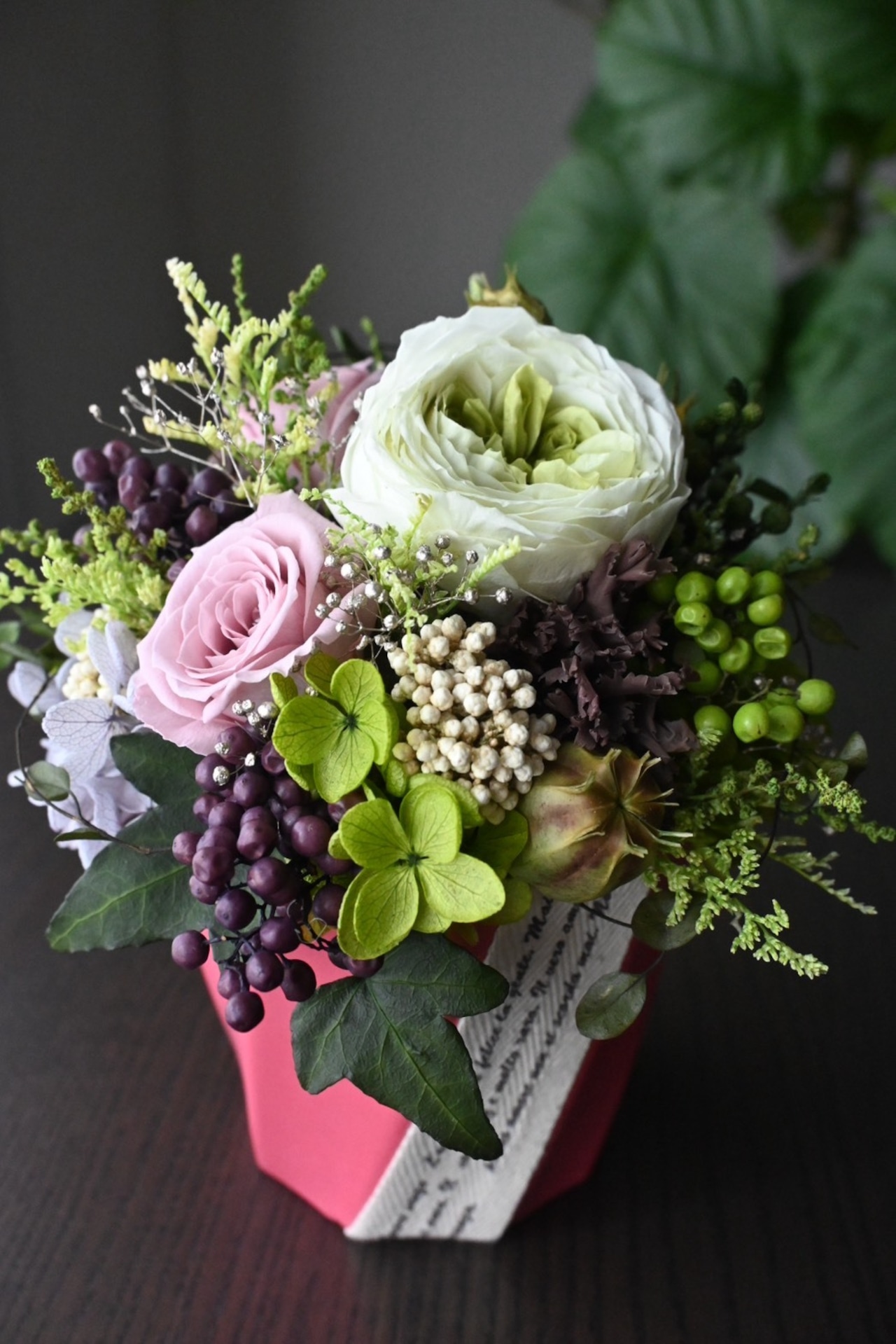 アレンジメント ロゼ デュ プランタン