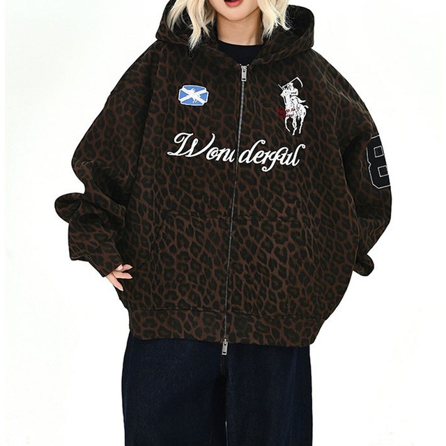 レオパードパターンワッペンジップフーディ
 1col   R01729