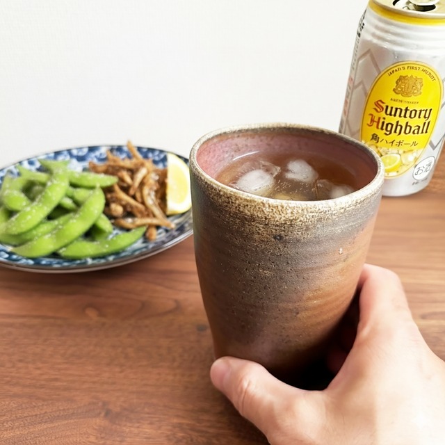 森岡宗彦|焼締ハイボールカップ(アツムイ窯)400㏄入るたっぷりサイズのカップ
