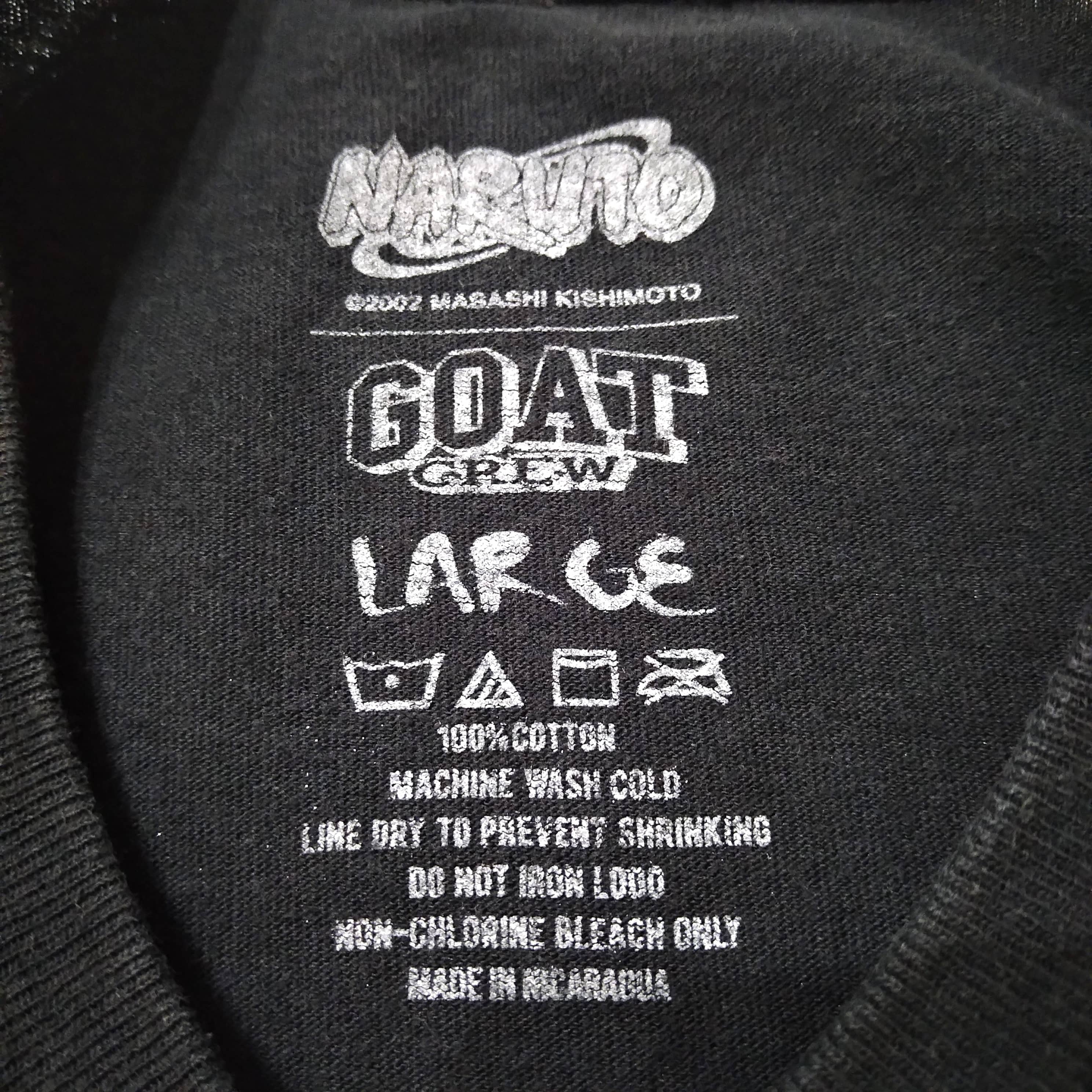 古着 ナルト ヴィンテージ加工Tシャツ Lサイズ 黒 ロック・リー アニメ