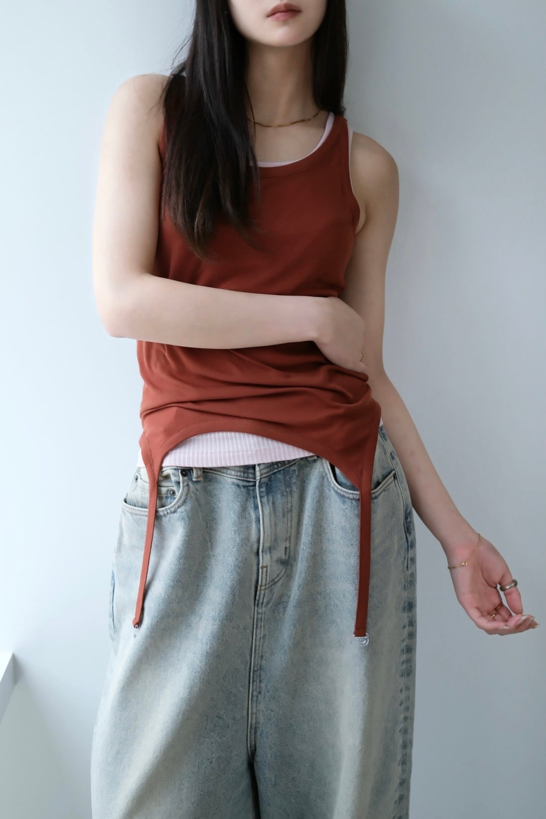Garter Tank ガータータンク Brown