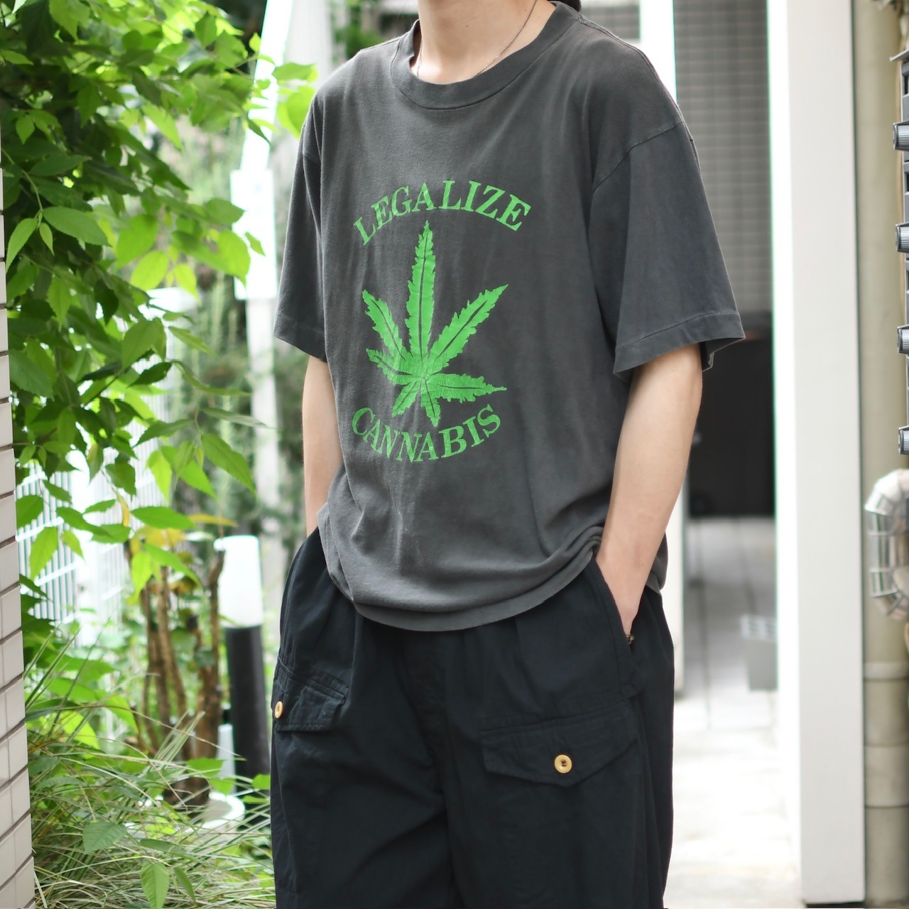 90's cannabis fade print tee