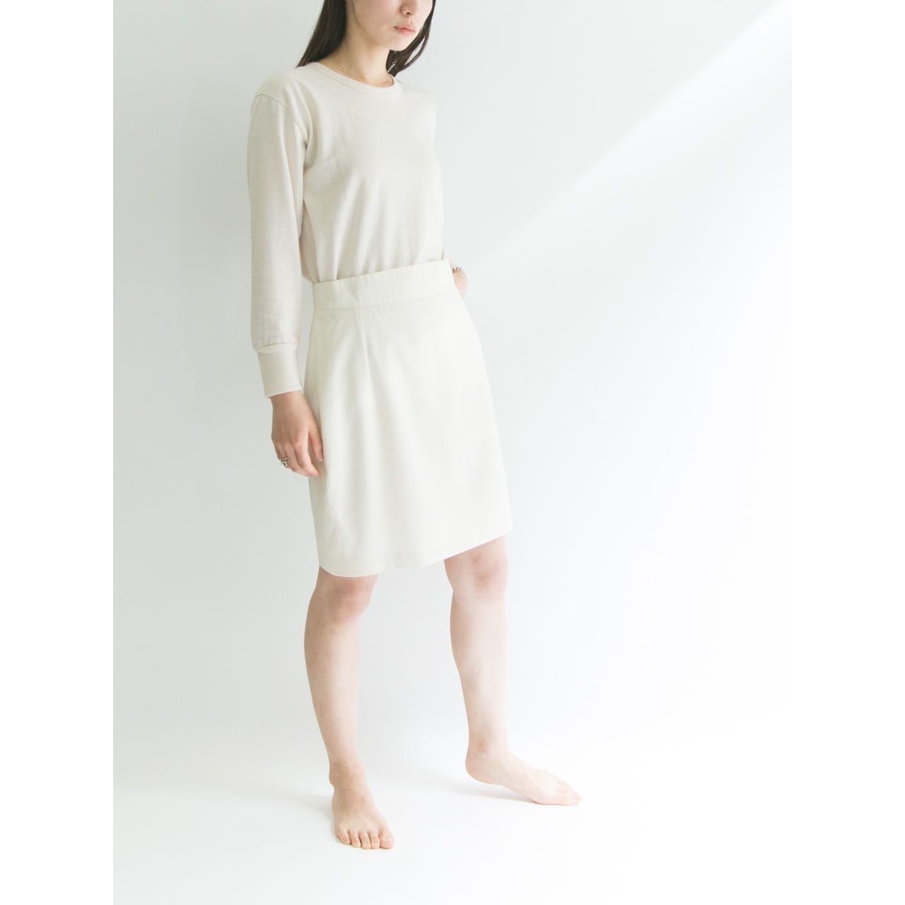 【Made in France】Classic wool-blend skirt（フランス製 ウール混クラシックスカート）4d