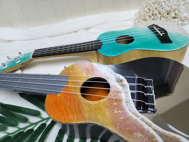 192.オーシャンレジンアート ウクレレ (サンセット)