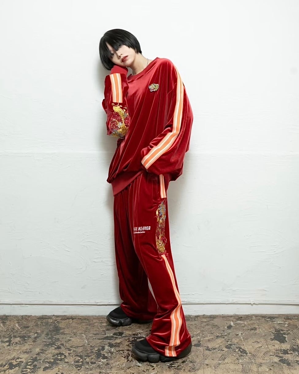 Tiger track pants/red | チュウカタベタイ