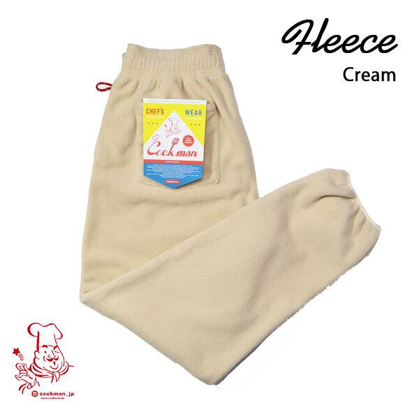 Chef pants Fleece Cream シェフパンツ フリース クリーム UNISEX 男女兼用 Cookman クックマン イージーパンツ アメリカ