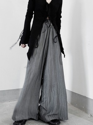 Lazy textured wide pants [T1788]