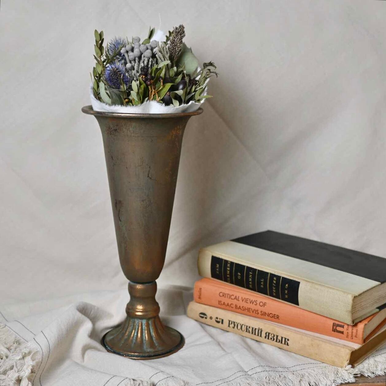 アンクブリキフラワーベース L|花瓶 アンティーク調 おしゃれ インテリア 雑貨屋