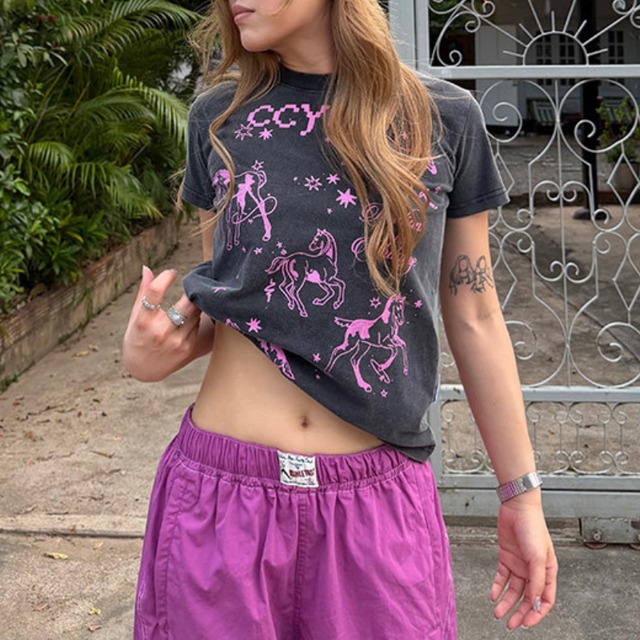 unicorn design short-sleeved tee　ユニコーンデザイン半袖ティー　J1981
