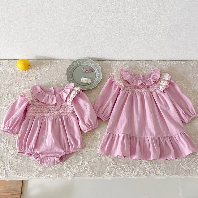 【取寄】甘々が可愛すぎるスモッキングフリルワンピース