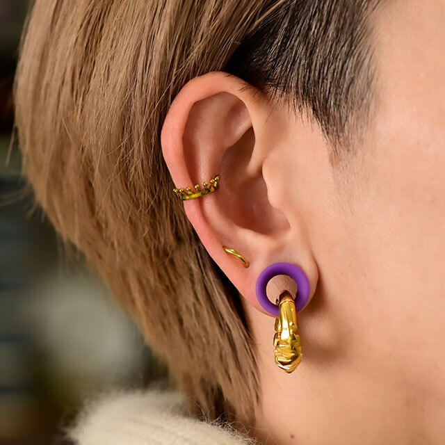 リングピアス 4G ゴールド DEEP CUT 簡単装着 ワンタッチピアス