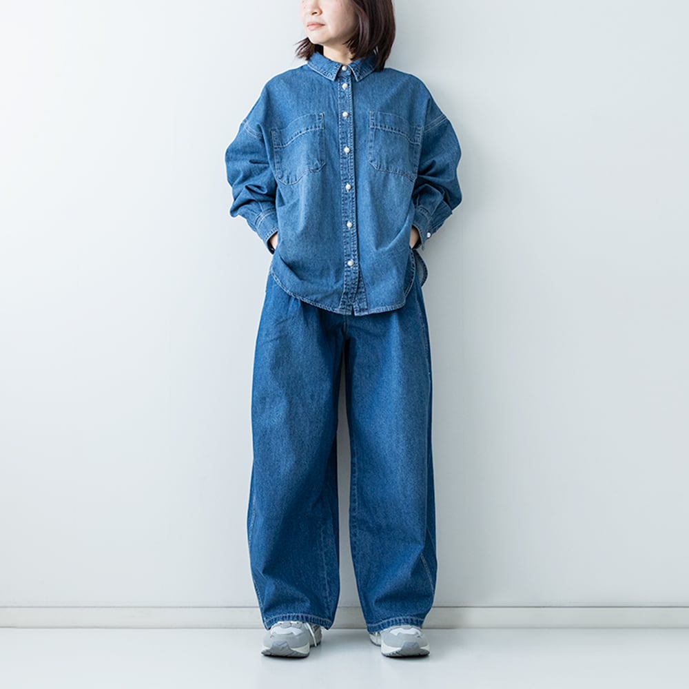 QTUME 8ozデニム ワイドバレルパンツ | LASQ store | ラスクストア