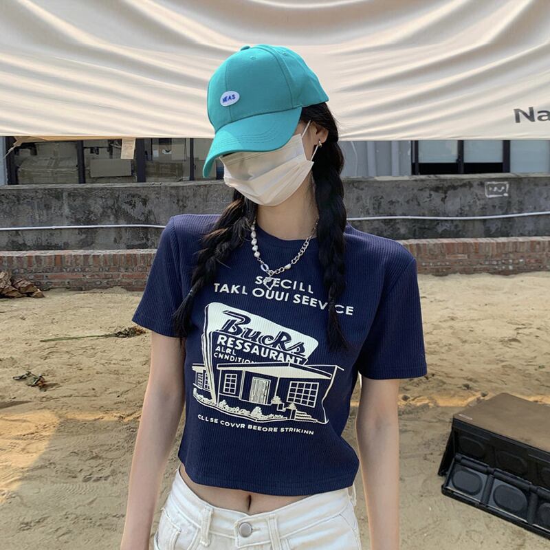 ショートTシャツ サマーハイウェスト 大人ガーリー スウィート キュート カジュアル 夏物 スーパーモール34225304253