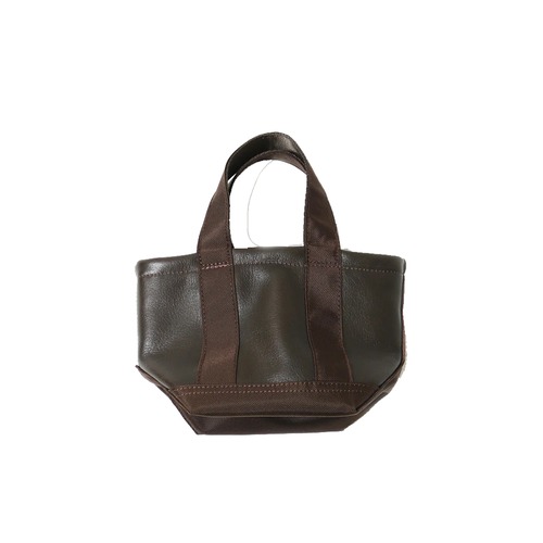 BURLAP OUTFITTER バーラップアウトフィッター LEATHER MICRO TOTE レザー マイクロトート バッグ ミニバッグ 撥水 牛革 ナイロン 巾着仕様 ユニセックス
