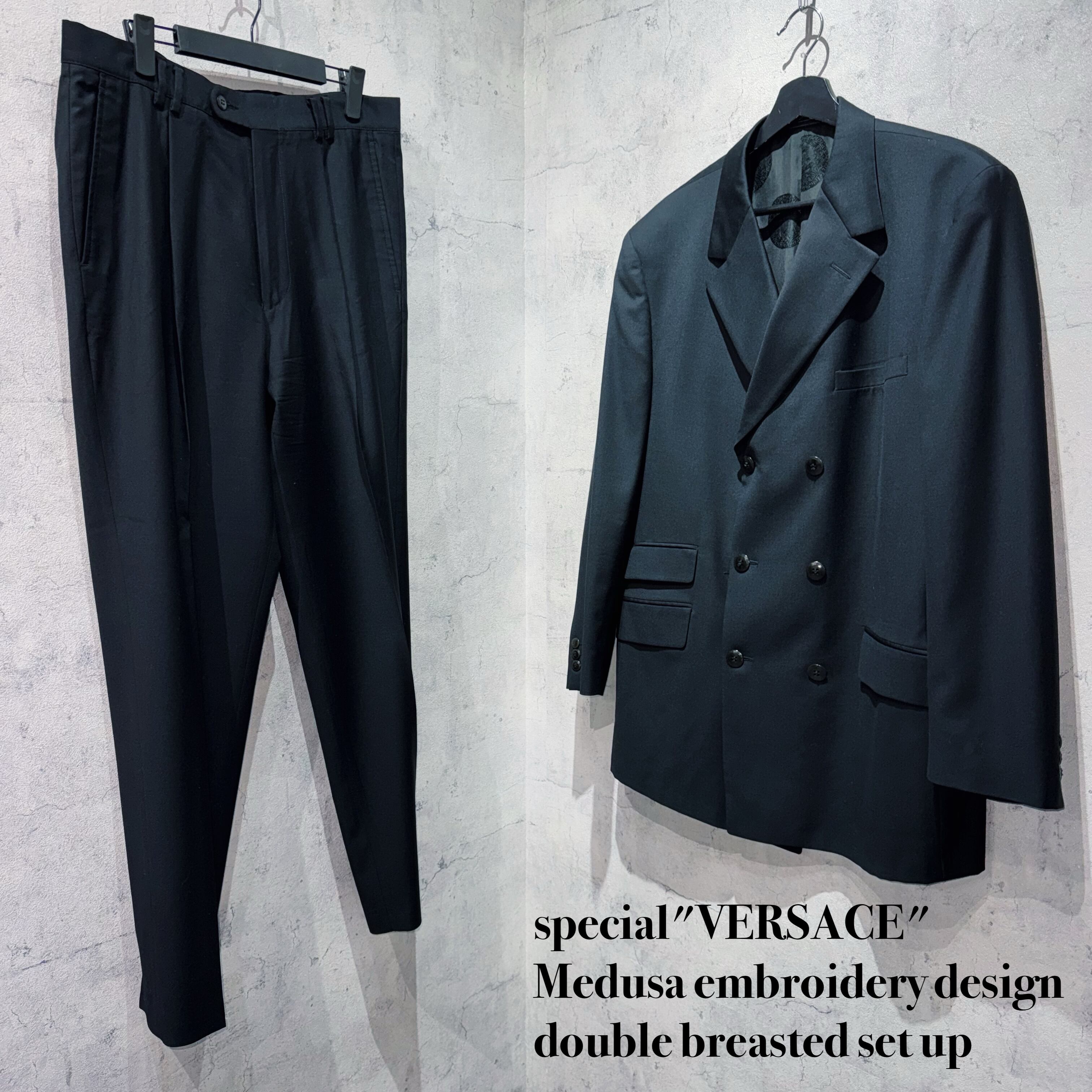 special"VERSACE"Medusa embroidery design double breasted set up
