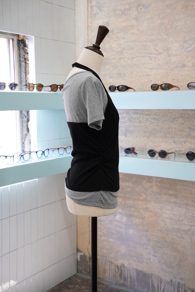 HOLTER NECK SHORT SLEEVE CUT AND SEW
