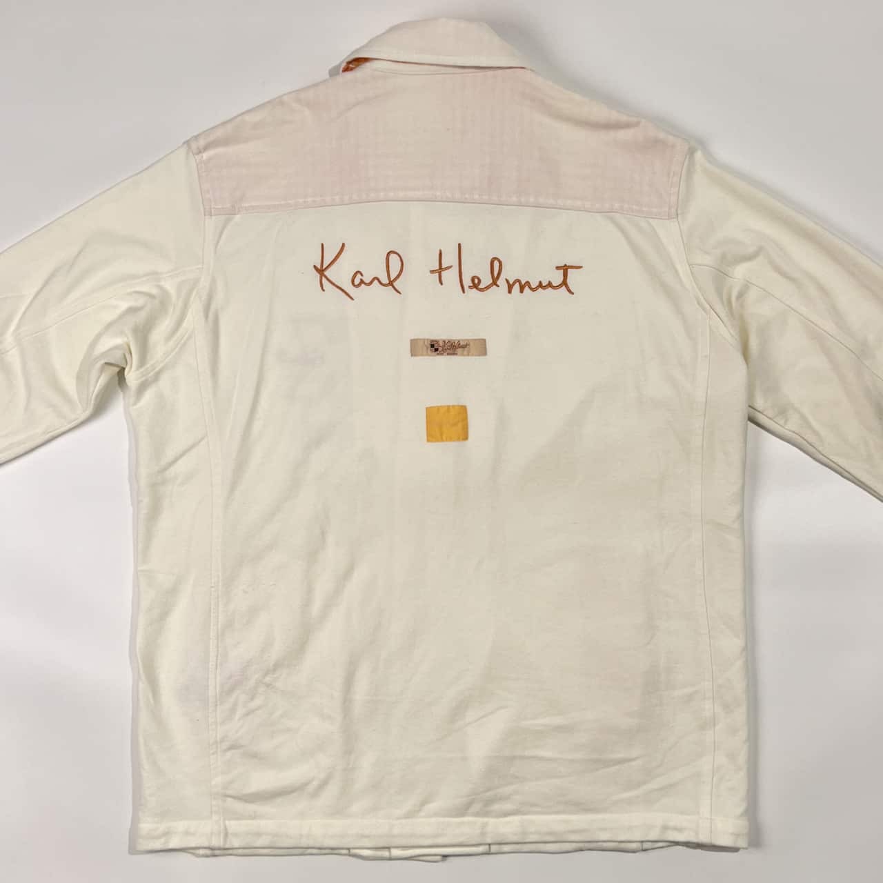 Karl Helmut カールヘルム デザイン 猫目ボタン コットン ワークジャケット L/ホワイト メンズ