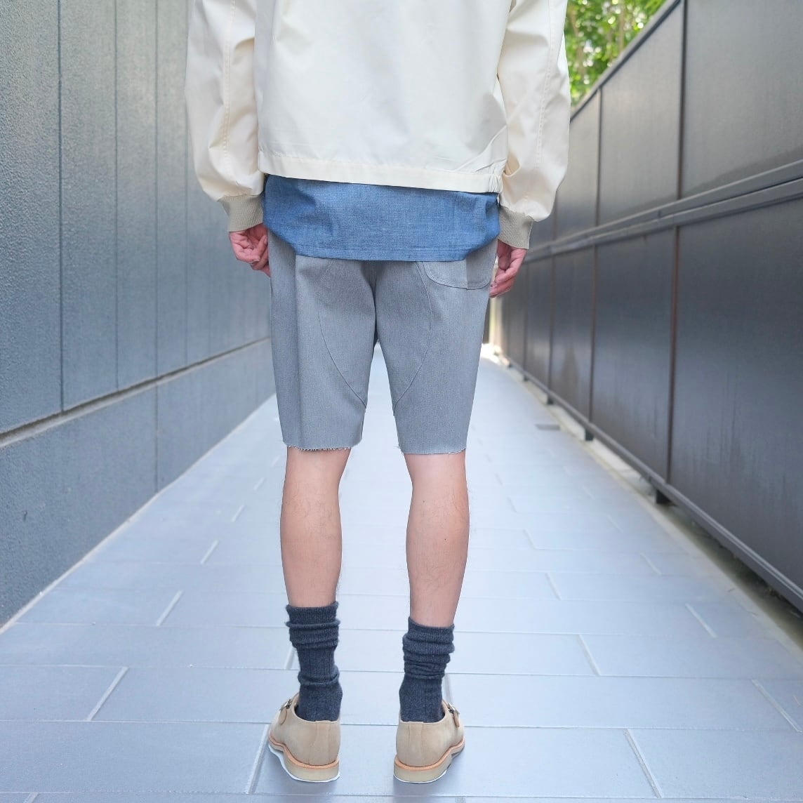 KENNETH FIELD(ケネスフィールド) /SHORTS sweat like twill-GRAY-(43