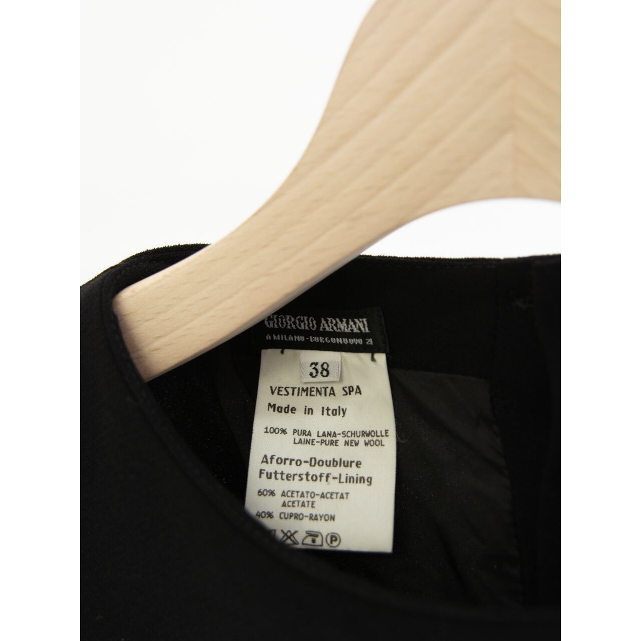 【GIORGIO ARMANI】Made in Italy 100% Wool H/S Blouse(ジョルジオアルマーニ イタリア製 ウール半袖ブラウス)