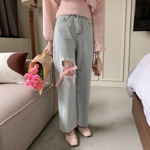 ワンポイント フリルリボンデニム  A4401