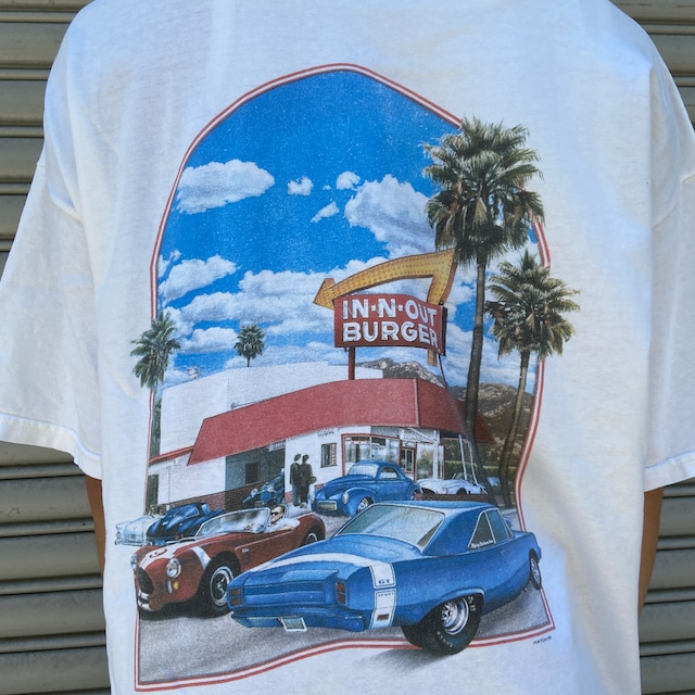 『送料無料』90s IN-N-OUT BURGER 両面プリントTシャツ　白　ラスベガス