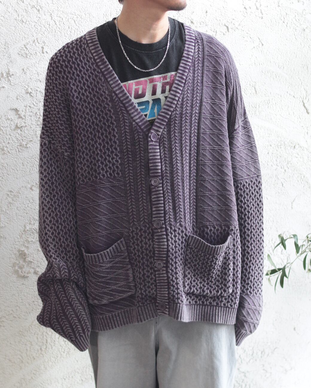 Select】スノー加工 編み地切替ニット (240961) | voice Select】スノー加工 編み地切替ニット (240961) | voice