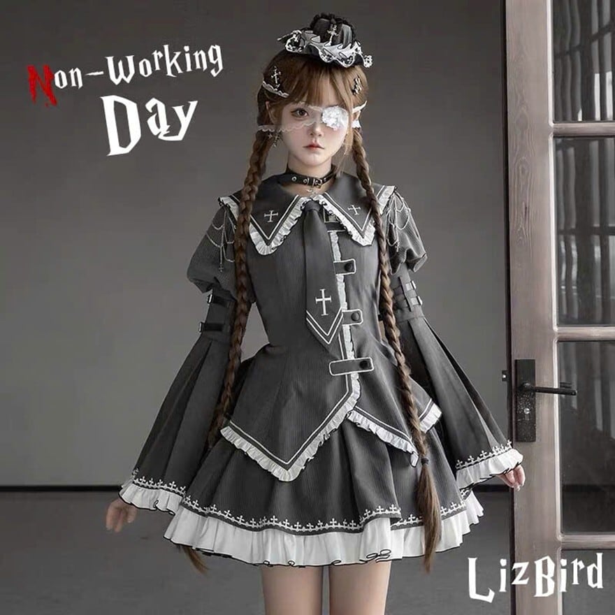 サブカル系 天使と悪魔 サブカル プリンセス 小帽子 地雷系 ストライプ柄