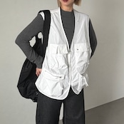 ナイロンフィッシングvest/ホワイト