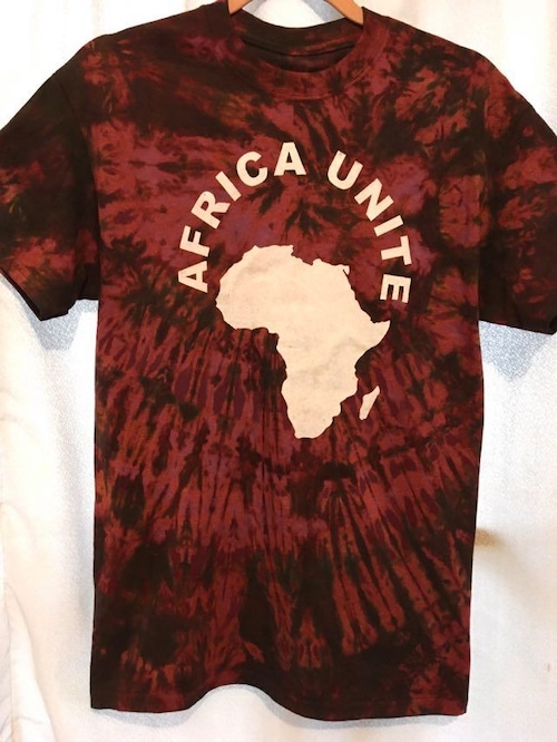 ガーナの手染めTシャツ【L】　AFRICA UNITE-⑮