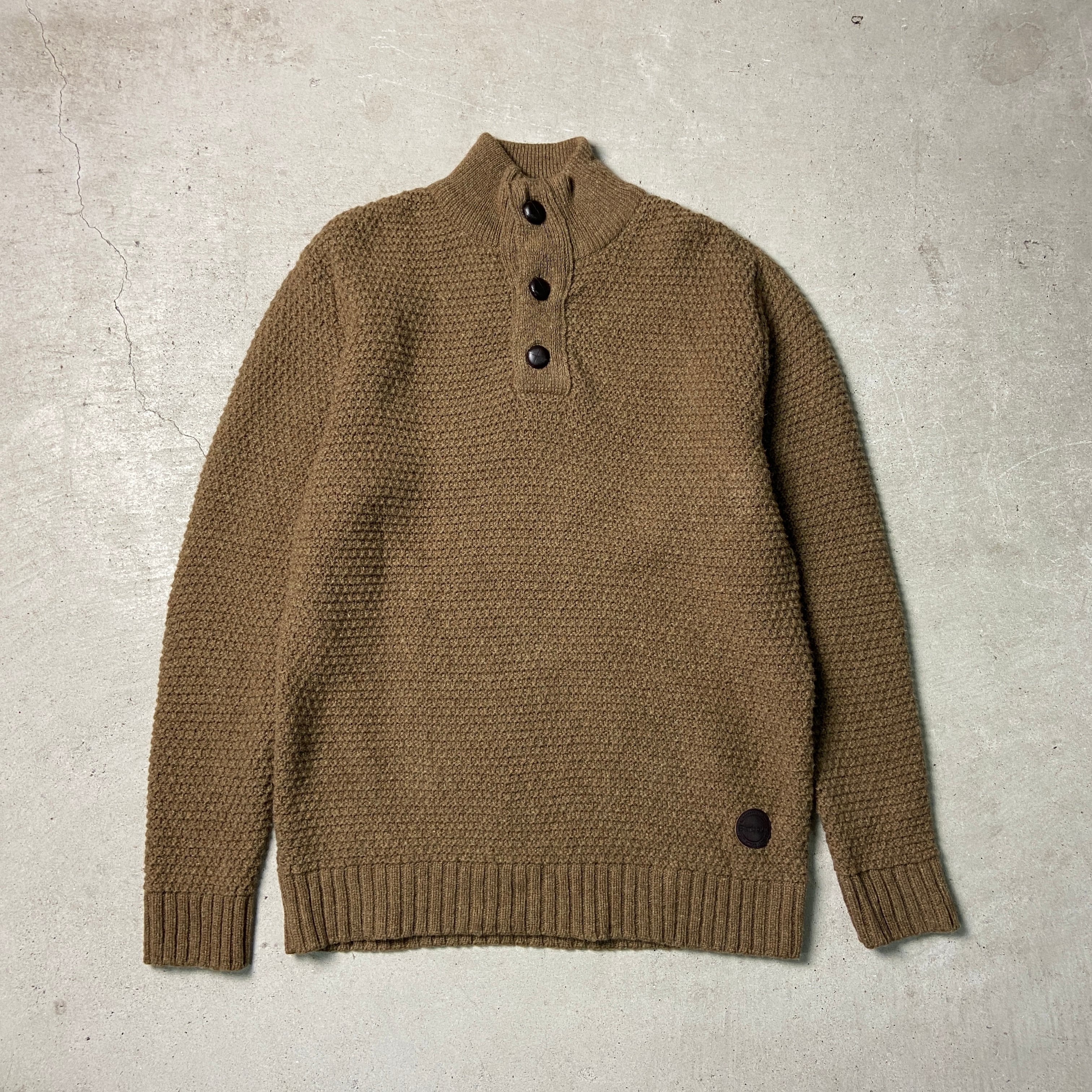 トルコ製 Barbour バブアー ウールニットセーター ハーフボタン 