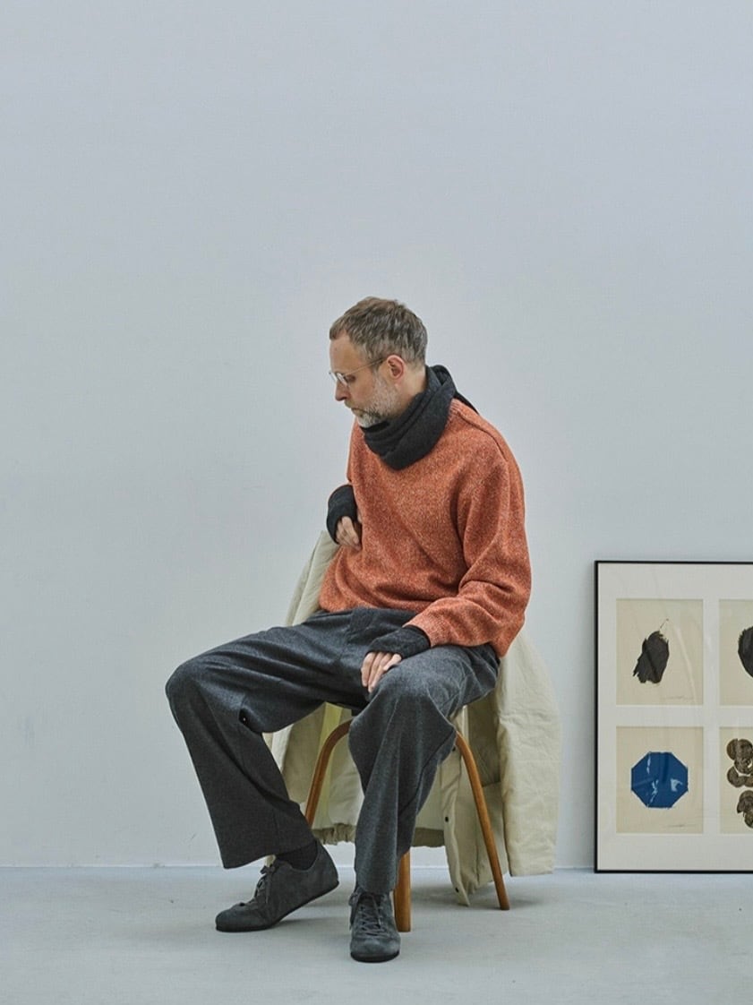 STILL BY HAND “ 7G Melange Pullover ( Melange Orange )”