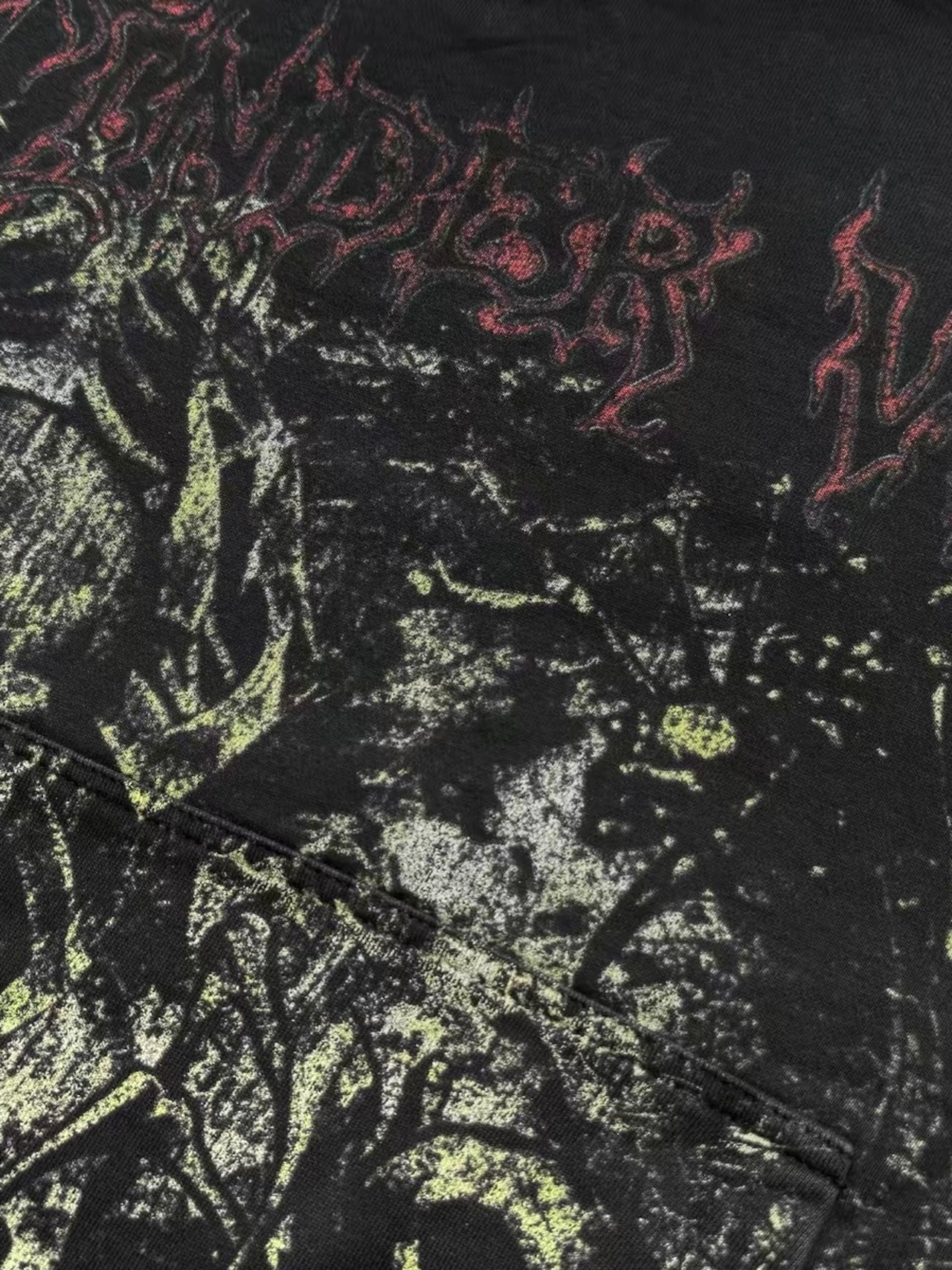 【CinderVein】Green Demon Rune Washed Hoodie