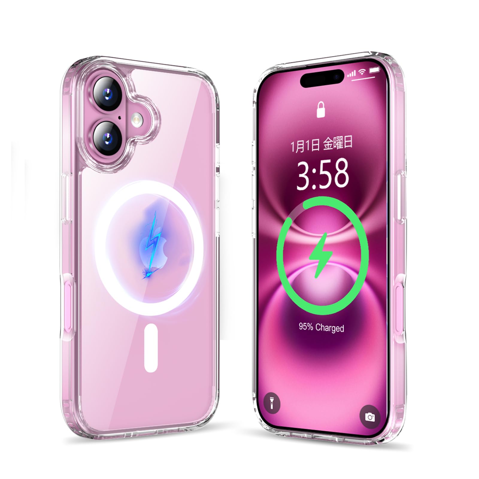MINIKA iPhone 16 用 ケース クリア MagSafe対応 【超透明・黄変防止】 米軍MIL規格 耐衝撃 スマホケース