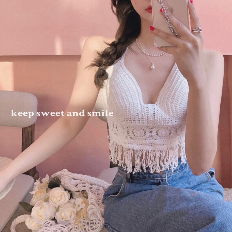 サマーホルターレースホワイトトップス 夏物 ドラファッションホール22430388717