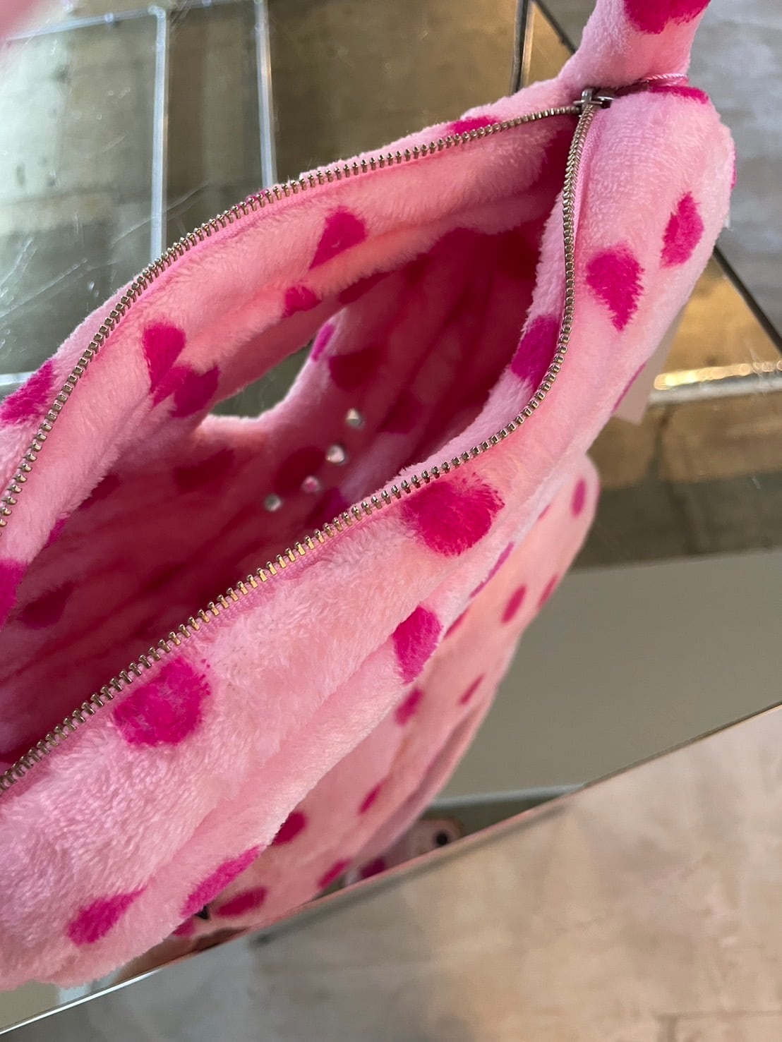 バッグ Ans Dotsloevner HEARTS IN HIS EAR MINI Ans Dotsloevner heart in his ear pink dot | itimi