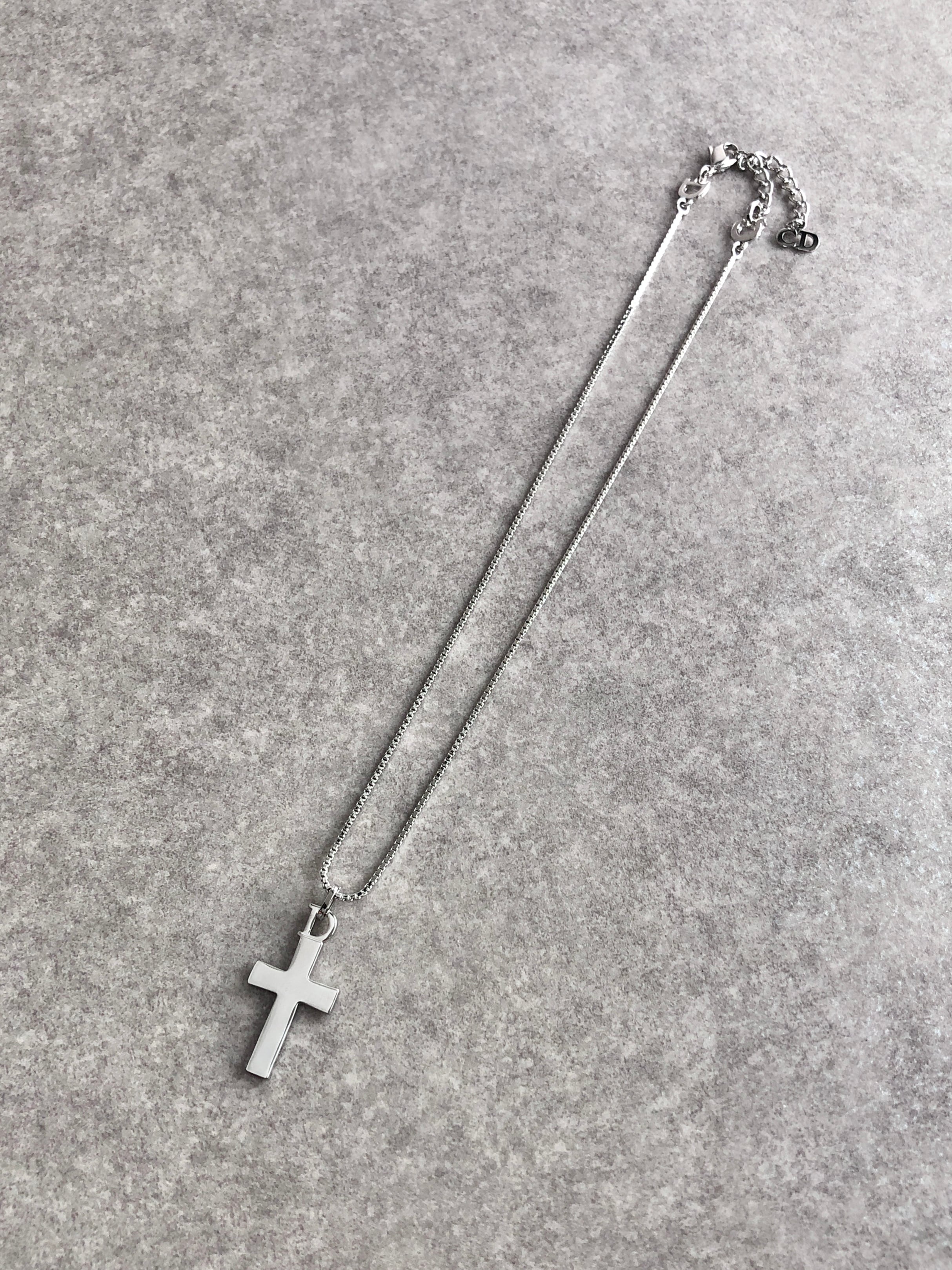 186005 Christian Dior クリスチャンディオール ストーン　ネックレス シルバー [240312HM190226] 極美品 Christian Dior クリスチャンディオール ストーン ネックレス