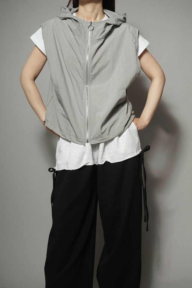 ZIP HOODIE VEST (GRAY) 2404-81-85