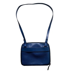 Z ZEGNA blue embossed leather bag