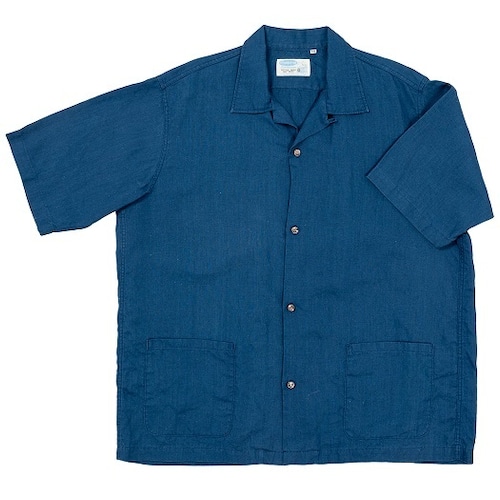 WORKERS(ワーカーズ)～Open Collar Shirt, Indigo Linen～