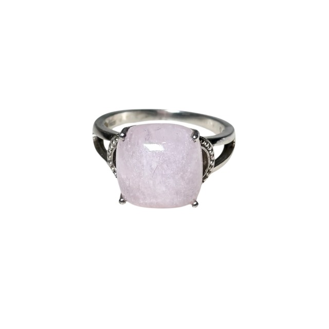 vintage pink stone silver ring
