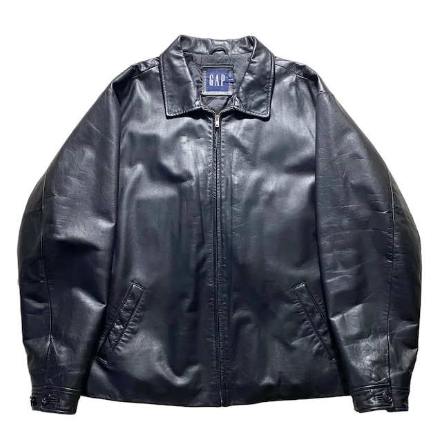 vintage 1990’s “OLD GAP” black leather drizzler jacket