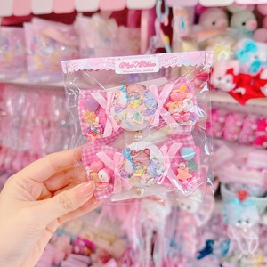 【R14】55-9くるみキャンディチュールリボンツインヘアクリップ