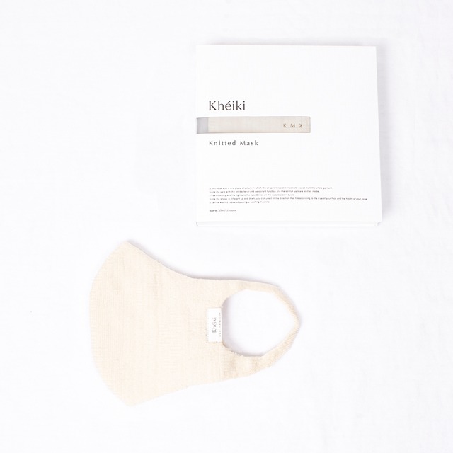 Knitted Mask 2pcs Set / KMK / Mercerized Long Staple Cotton / #Ecru