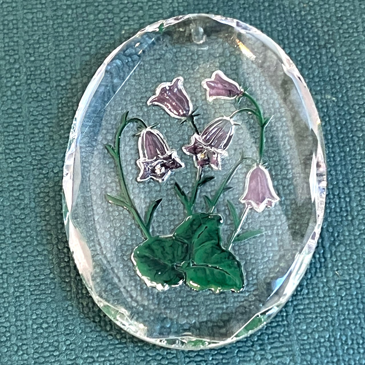 vintage《ガラス インタリオ》sumire /約3cm×4cm 1個